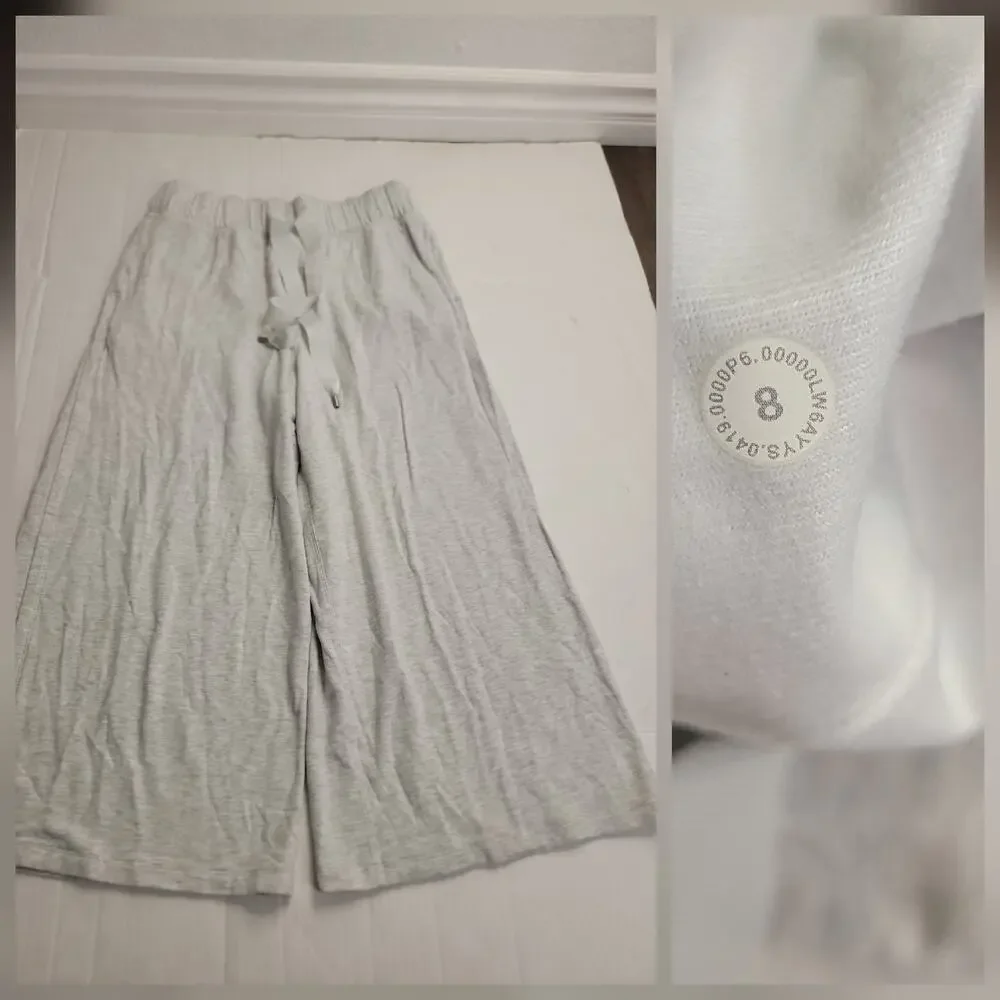 Lululemon Pants SZ 8 Seek Stillness Mid Rise Crop Heather Core Ultra Light Grey